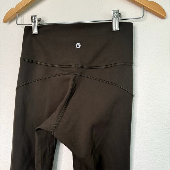 Lululemon In Movement 7/8 Tight Everlux Dark Olive Green Leggings - Picture 5 of 8